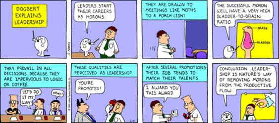 Dilbert on Leaders as Morons