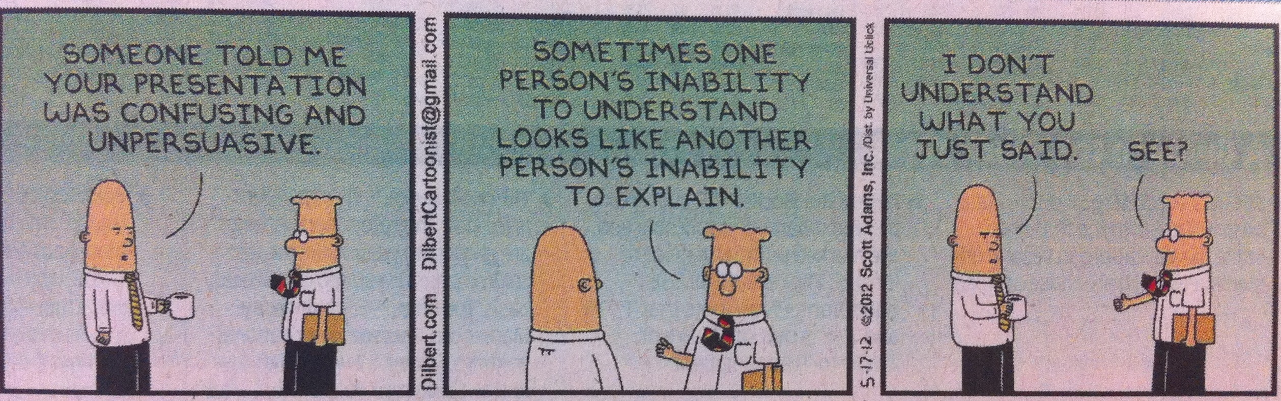 Dilbert on Effective Communication Skills